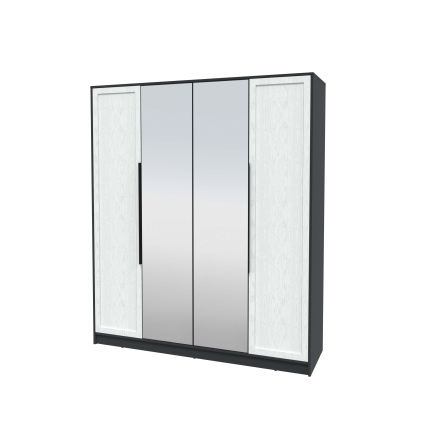 Шкаф распашной Тренд КТ-Ш4 (з) (Антрацит ЛДСП/ Дуб полярный ЛМДФ) Ш1800 В2128 Г547